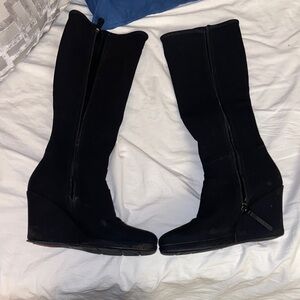 Prada Black Wedge Heeled Boots